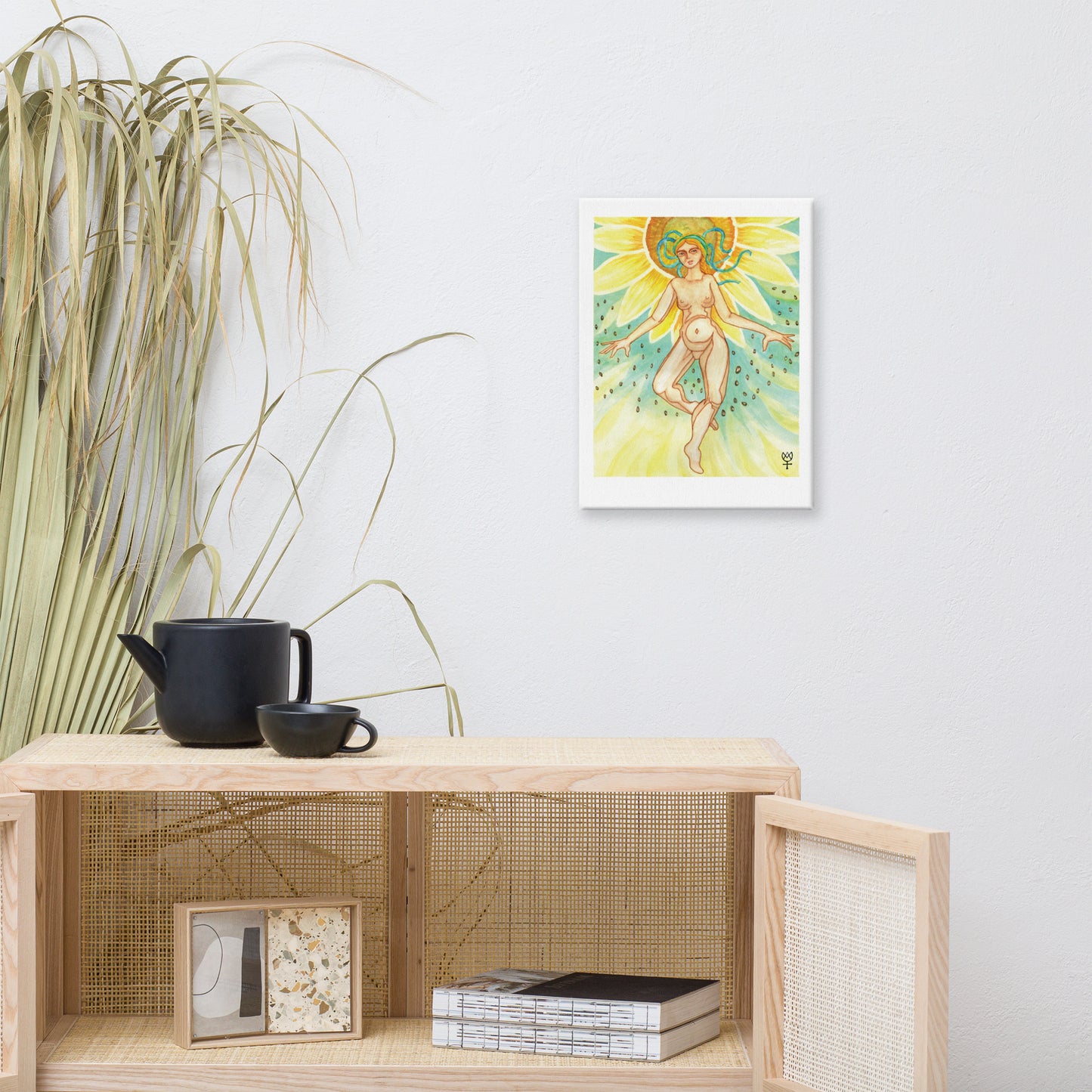 Berehynia with Sunflower Seeds Canvas Print