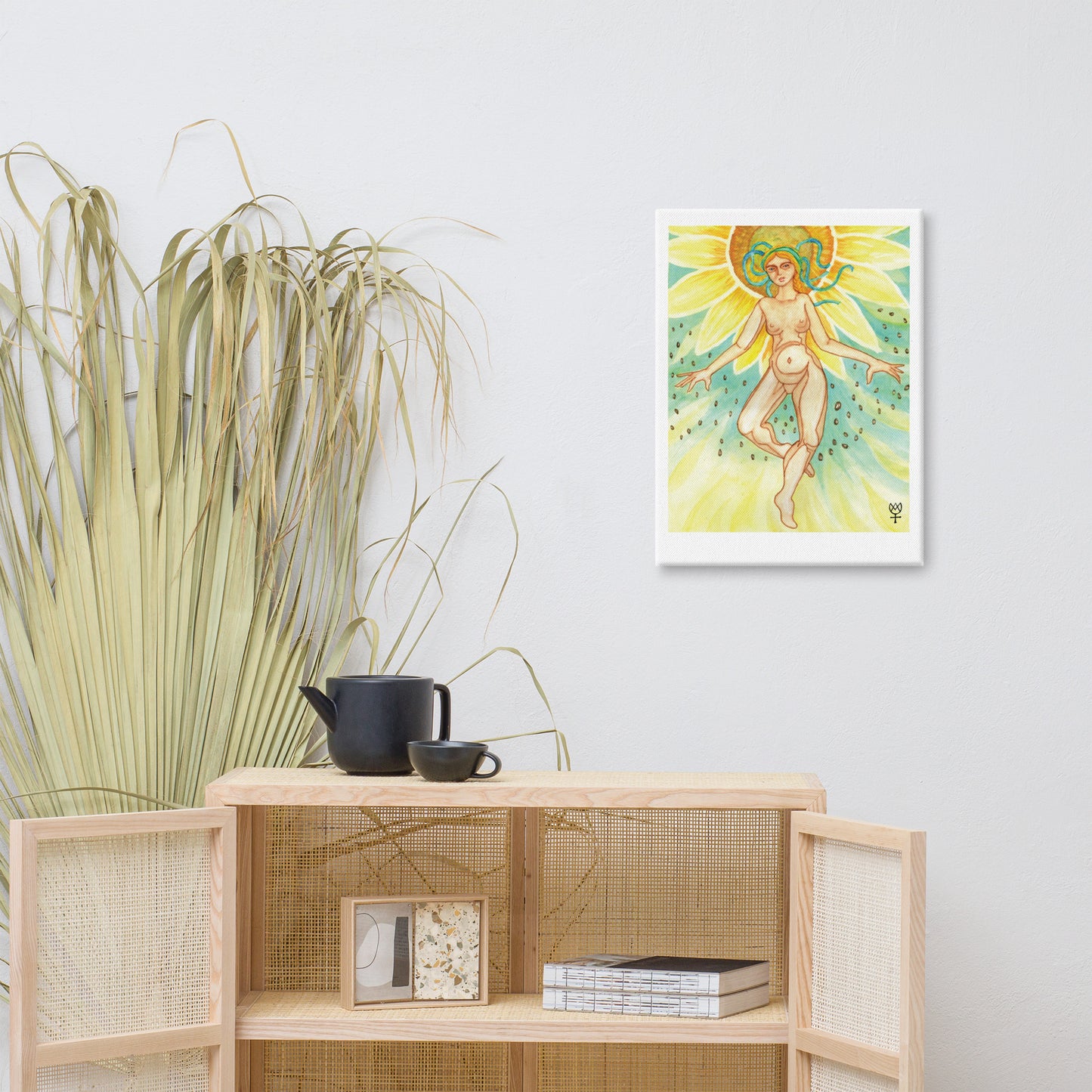 Berehynia with Sunflower Seeds Canvas Print