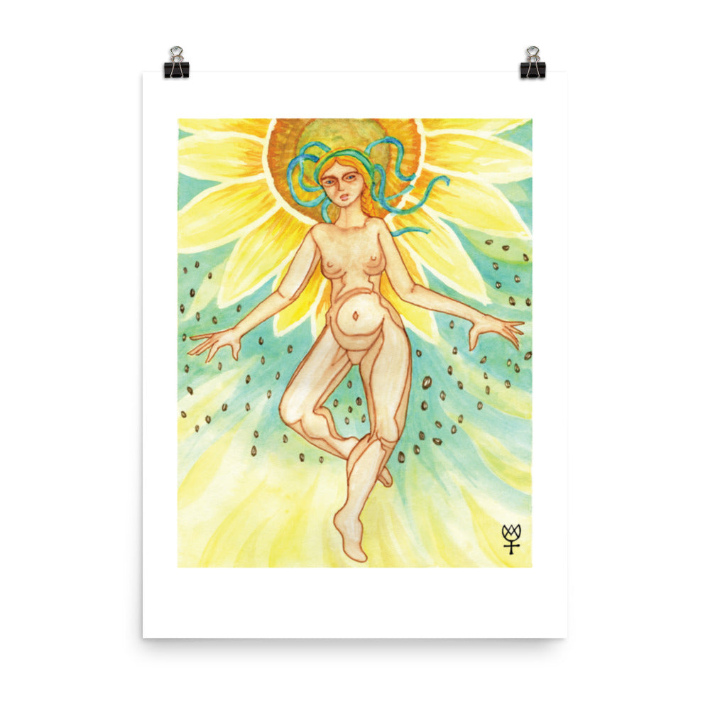 Berehynia with Sunflower Seeds Poster