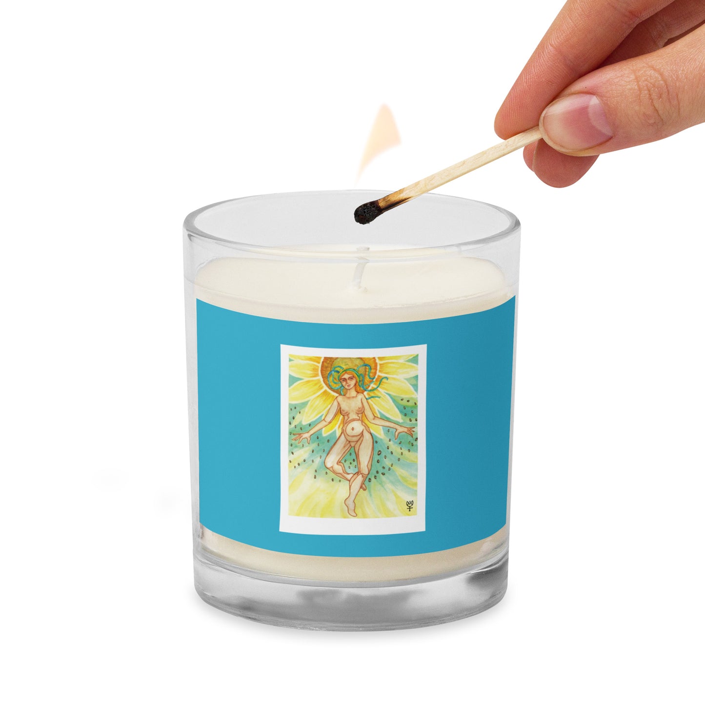 Berehynia with Sunflower Seeds Glass Jar Soy Wax Candle