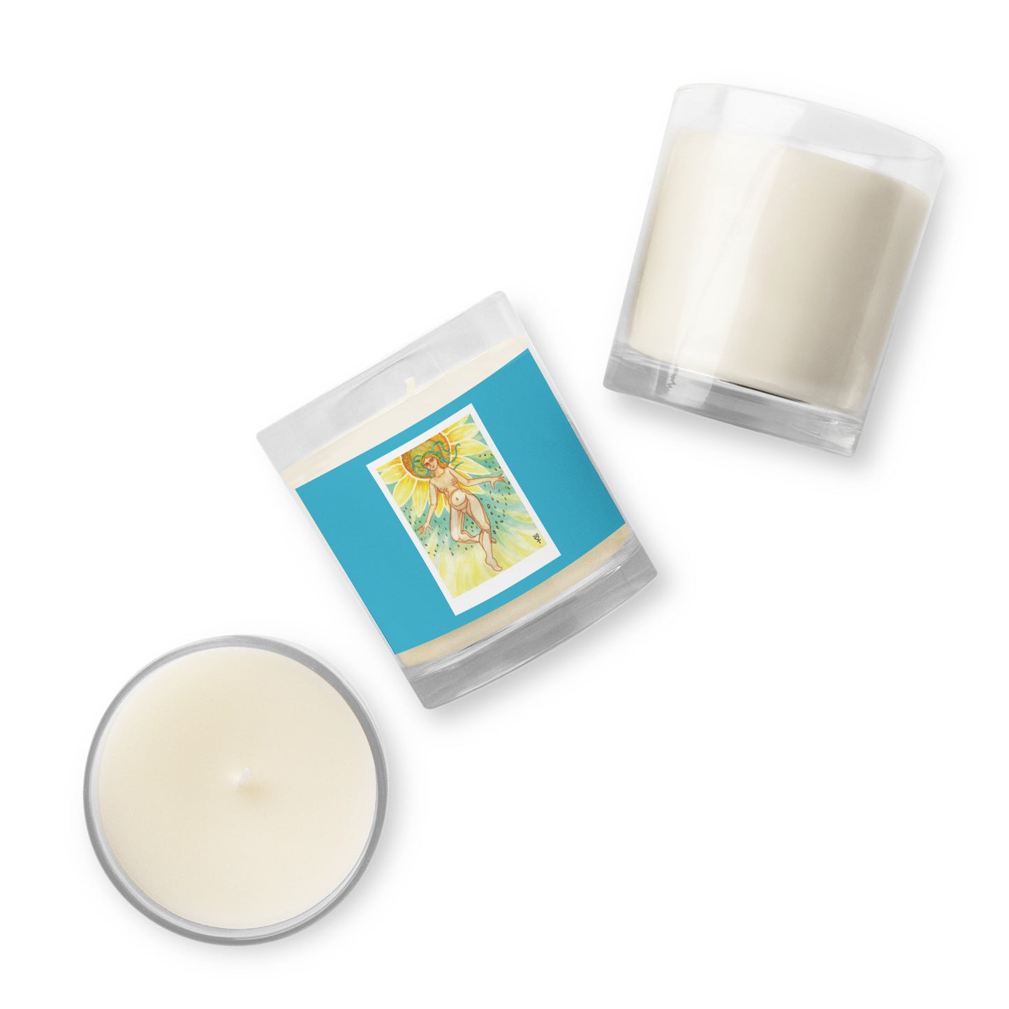 Berehynia with Sunflower Seeds Glass Jar Soy Wax Candle