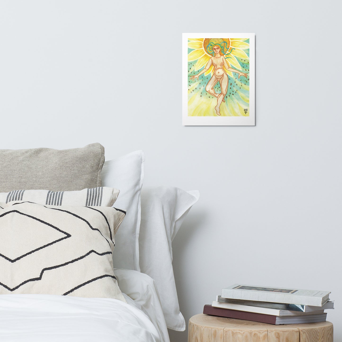 Berehynia with Sunflower Seeds Metal Prints