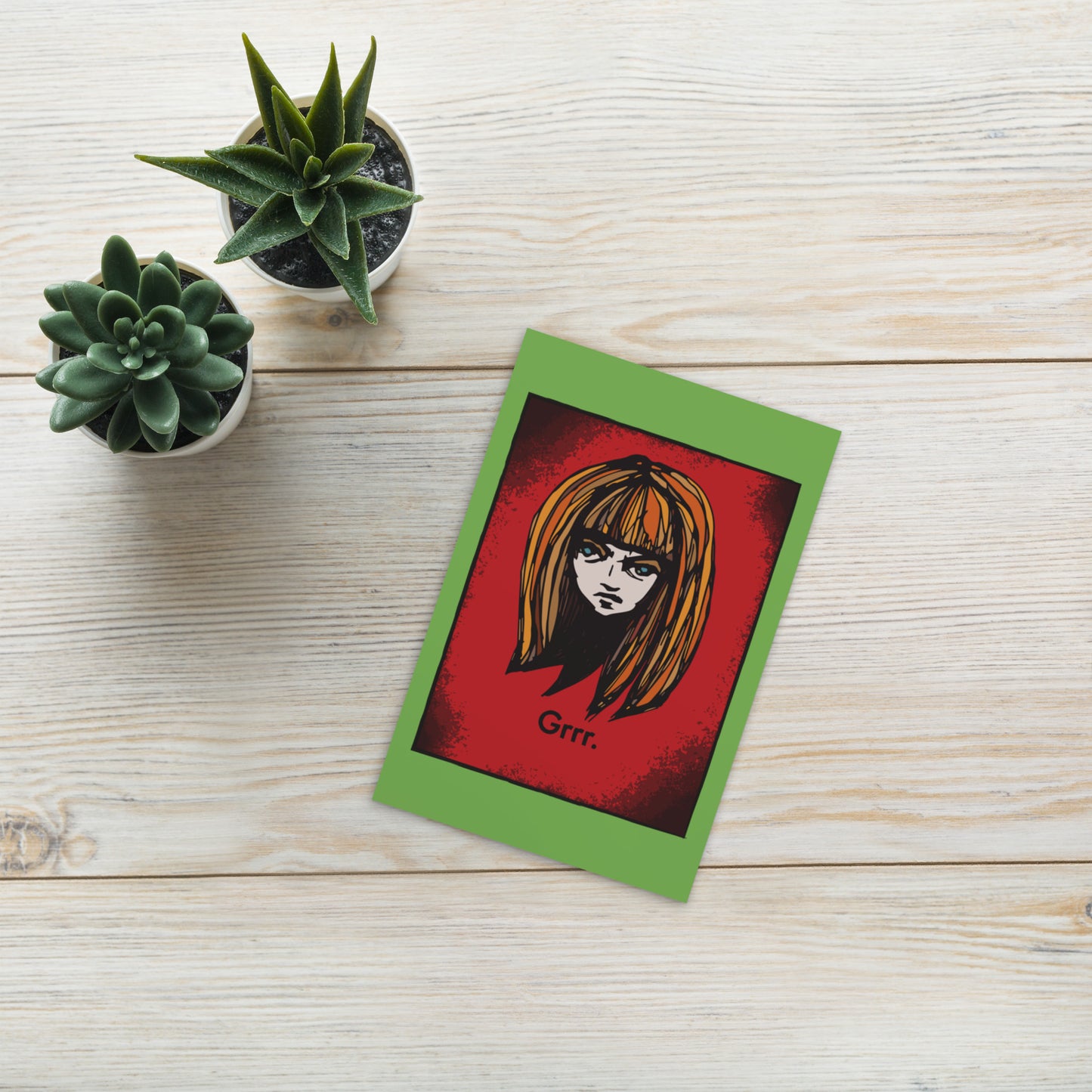 Grumpy Girl Standard Postcard