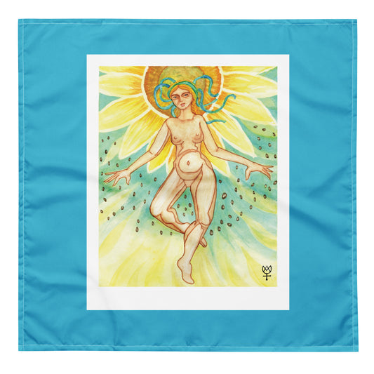 Berehynia with Sunflower Seeds Bandana Scarf