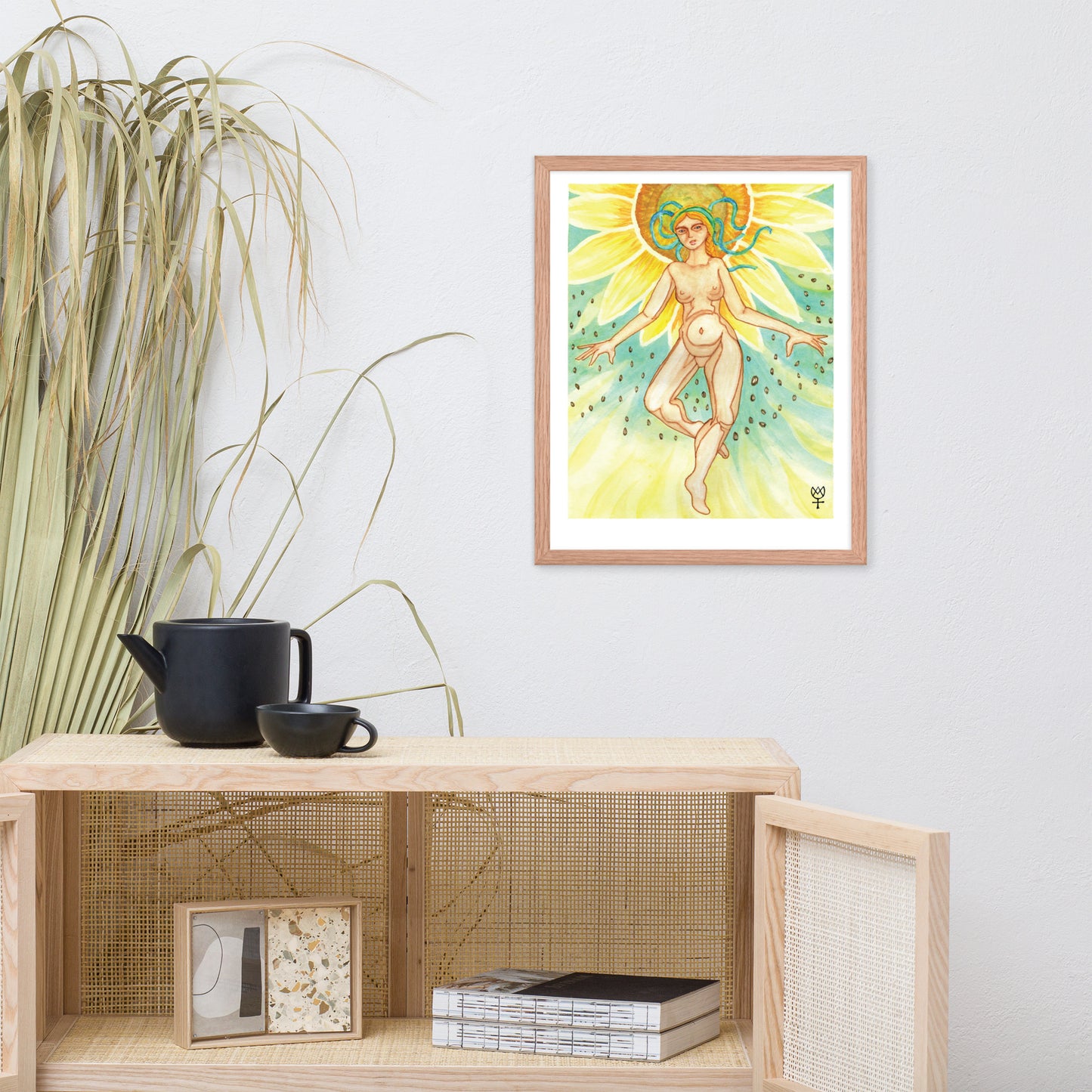 Berehynia with Sunflower Seeds Framed Poster