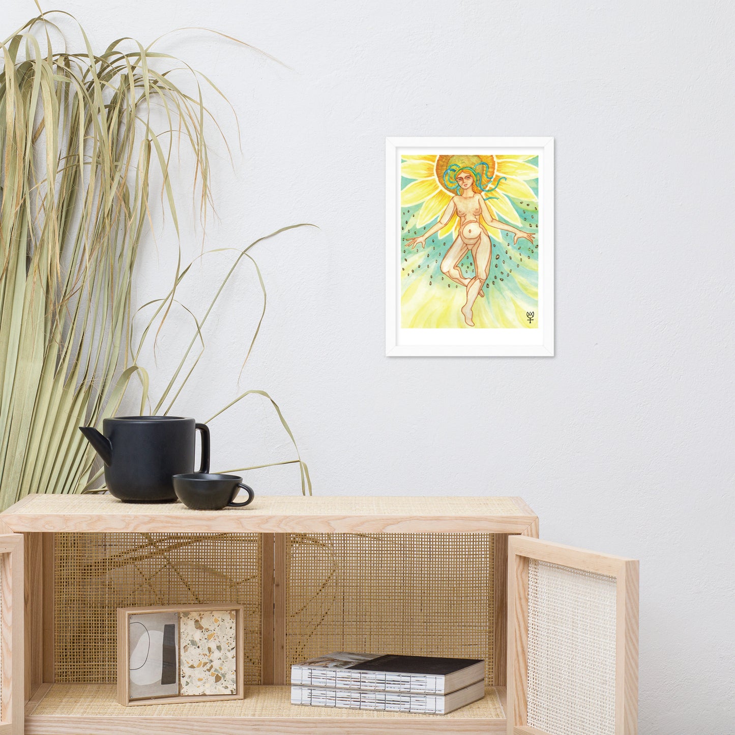 Berehynia with Sunflower Seeds Framed Poster