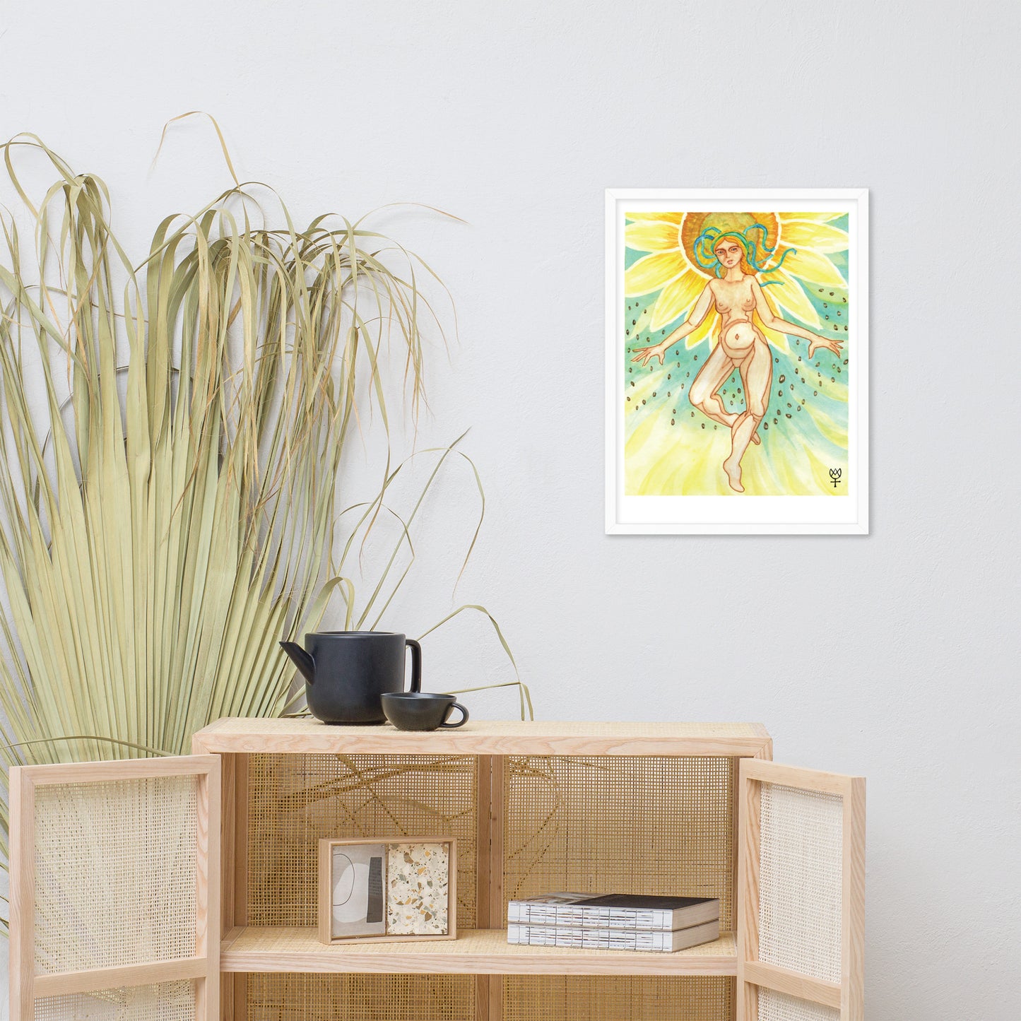 Berehynia with Sunflower Seeds Framed Poster