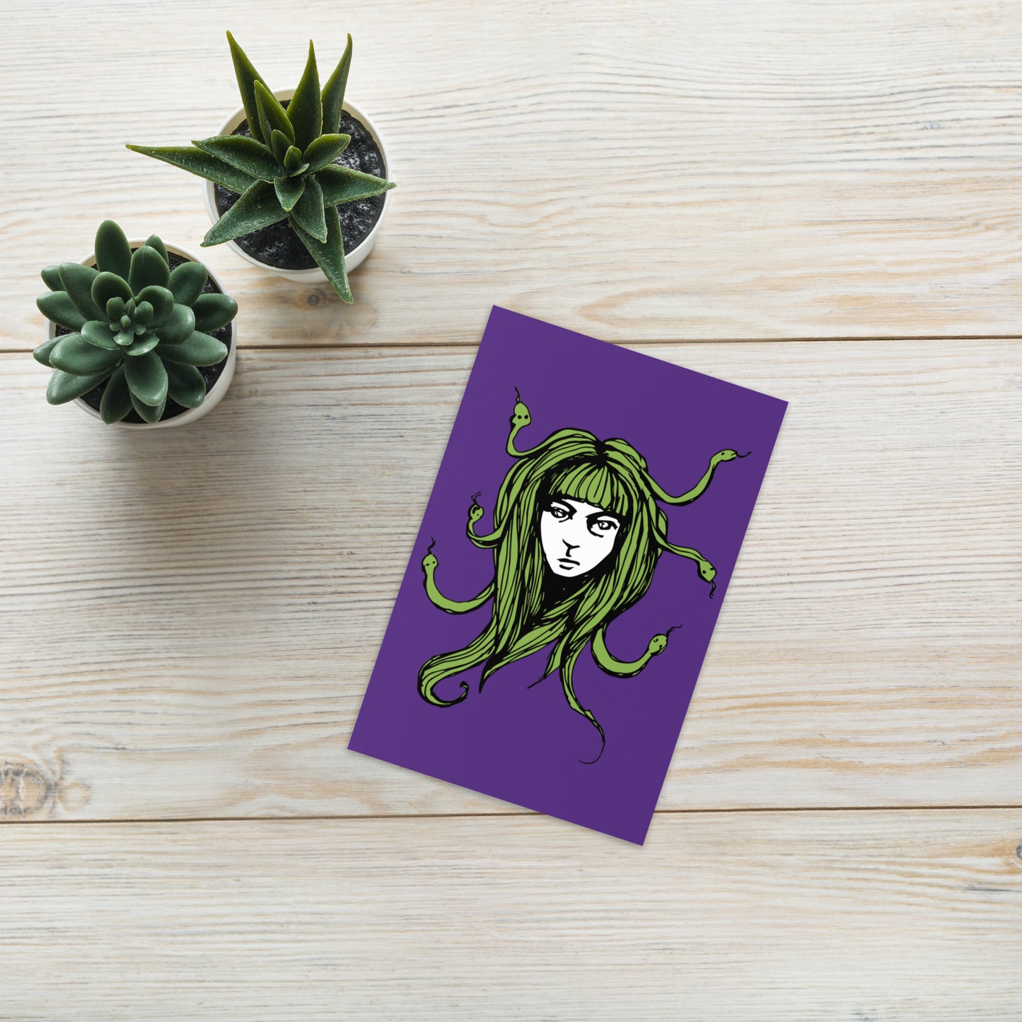 Fringe Medusa Blank Greeting Card