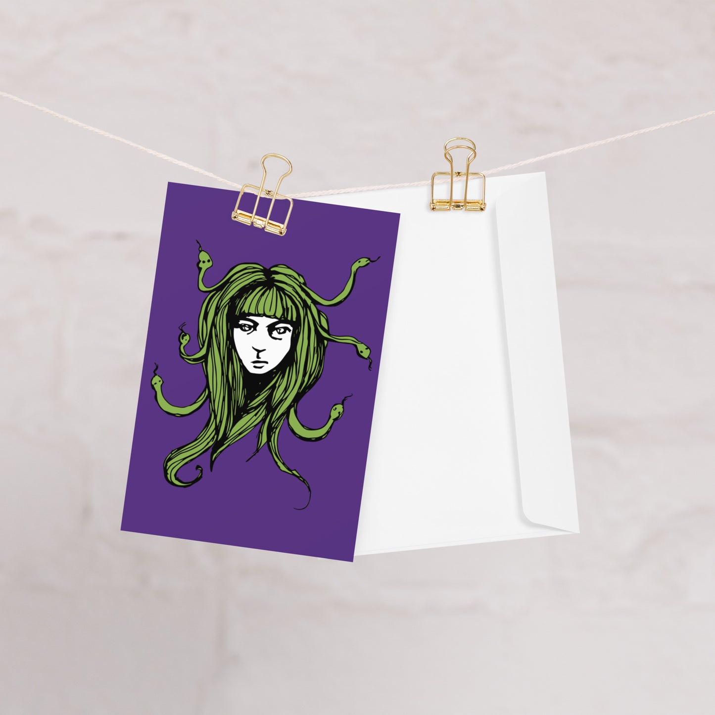 Fringe Medusa Blank Greeting Card