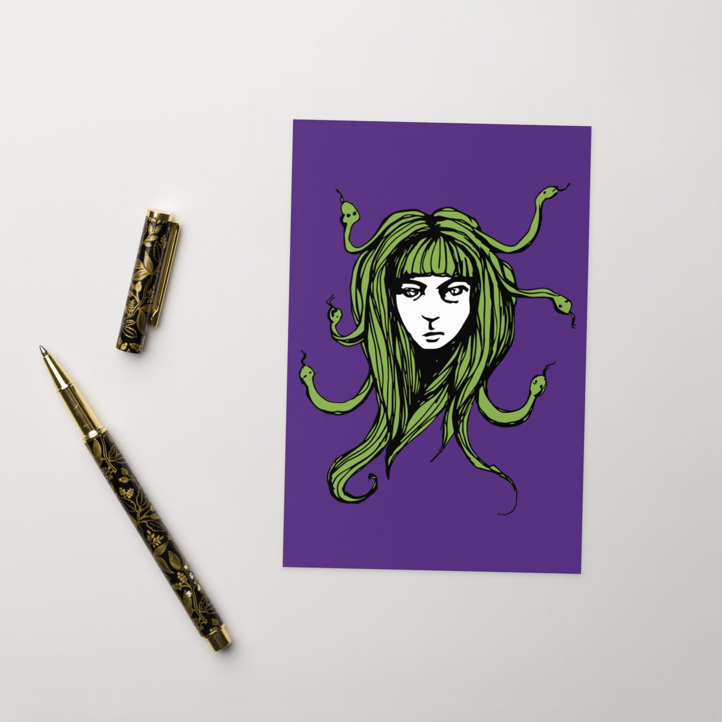 Fringe Medusa Blank Greeting Card