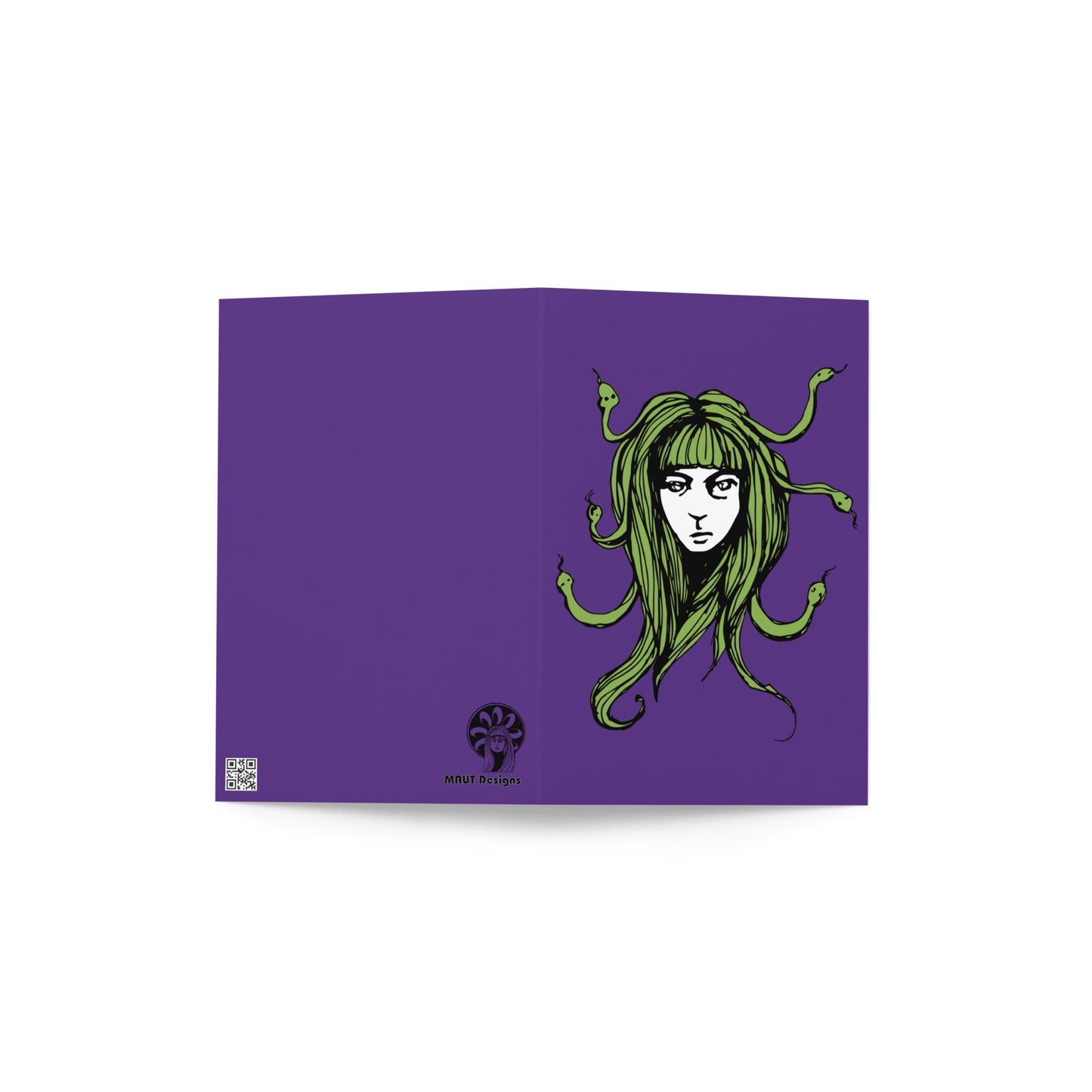 Fringe Medusa Blank Greeting Card