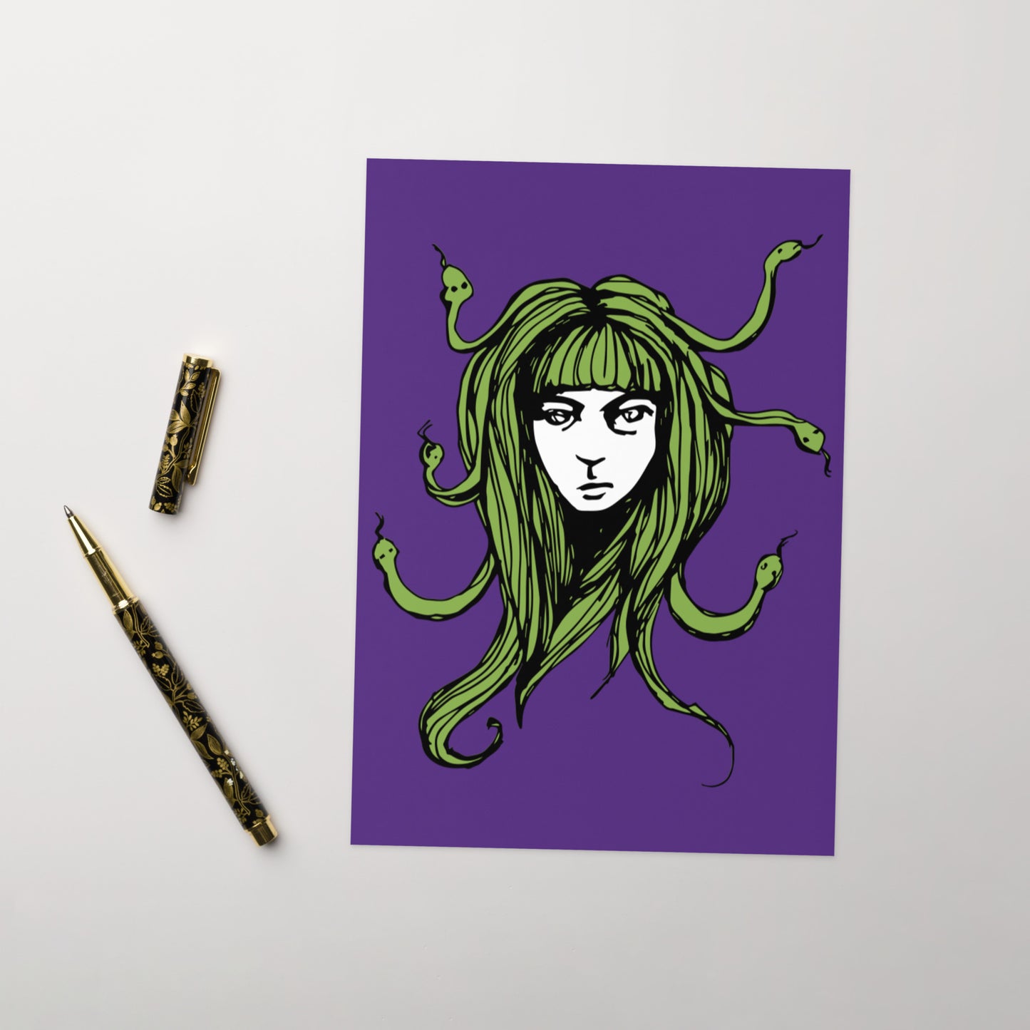 Fringe Medusa Blank Greeting Card