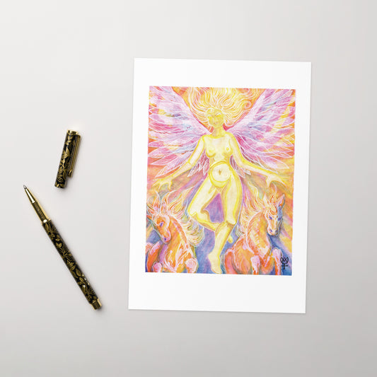 Eos Goddess of the Dawn Blank Greeting Card