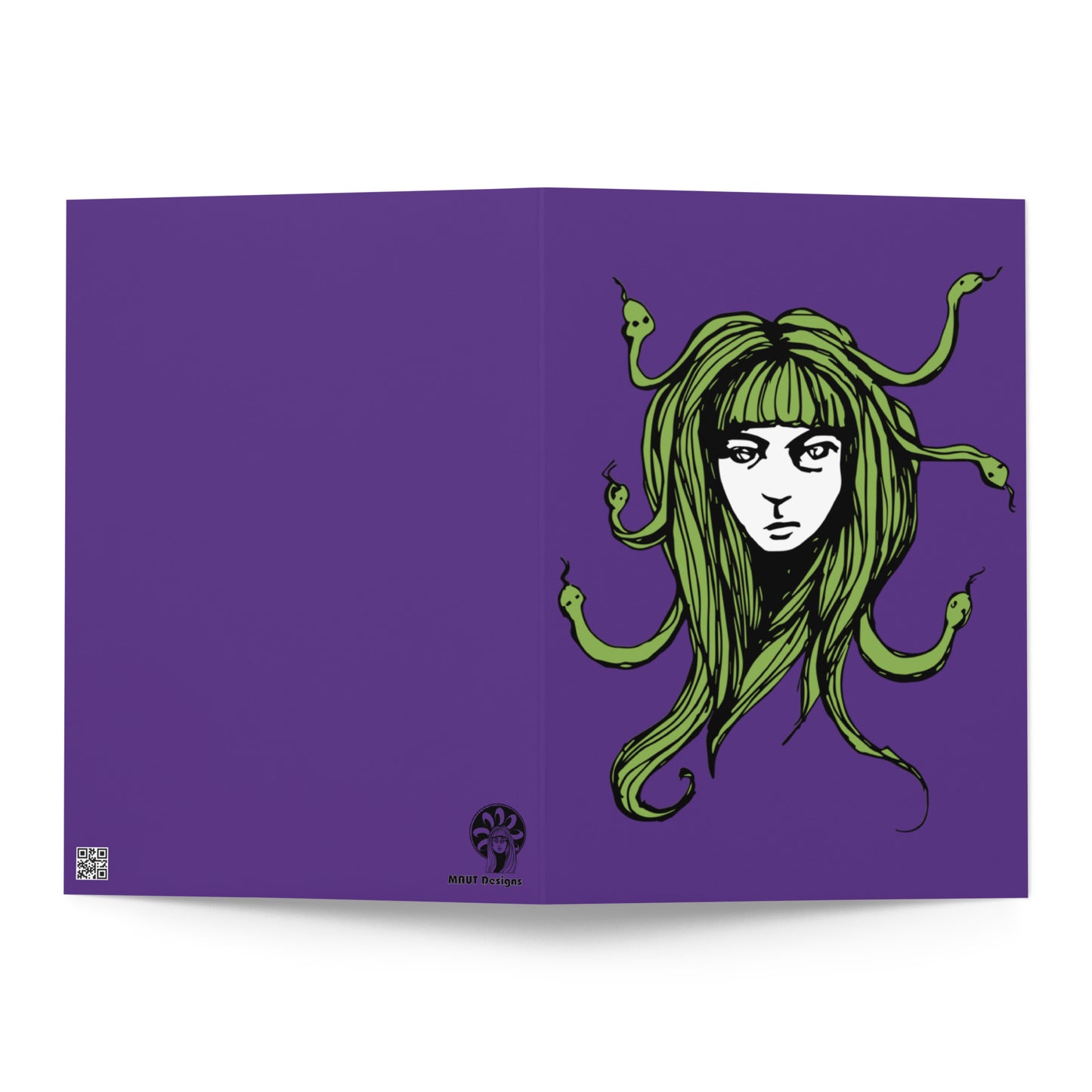 Fringe Medusa Blank Greeting Card