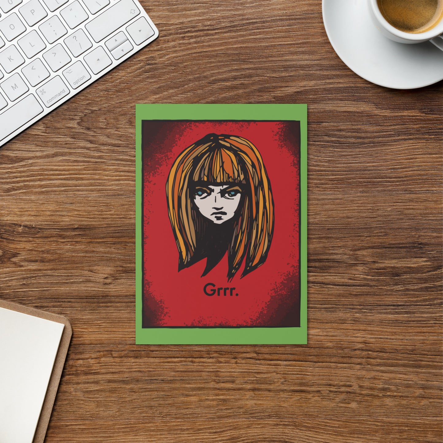 Grumpy Girl Blank Greeting Card