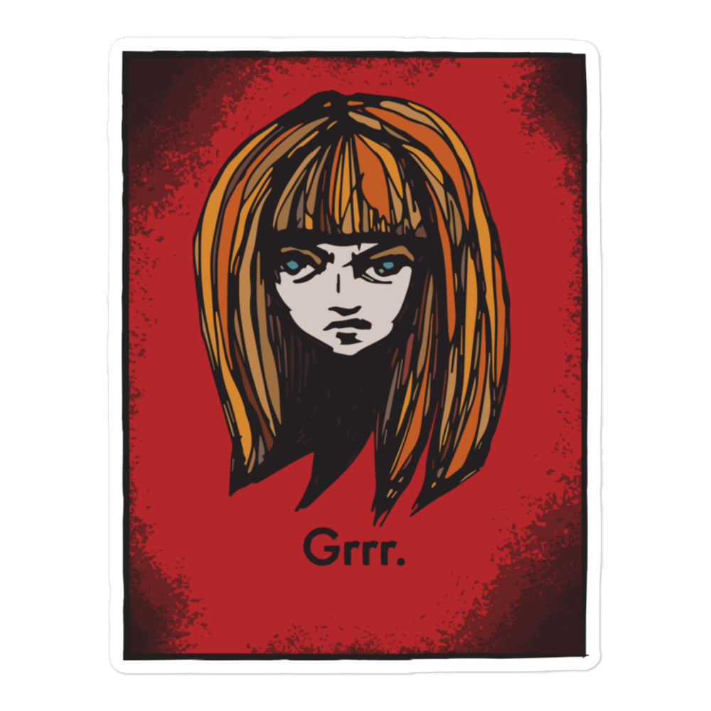 Grumpy Girl Sticker